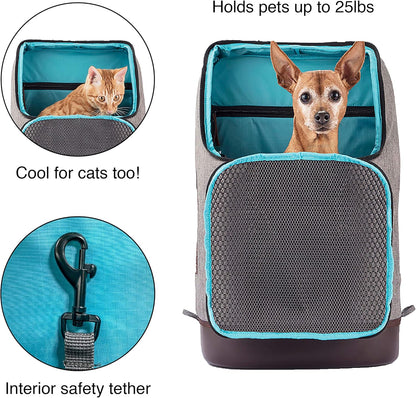 Kurgo Dog Carrier Backpack for Small Pets - Dogs & Cats | Cat | Hiking or Travel | Waterproof Bottom | K9 Ruck Sack (Heather Black)