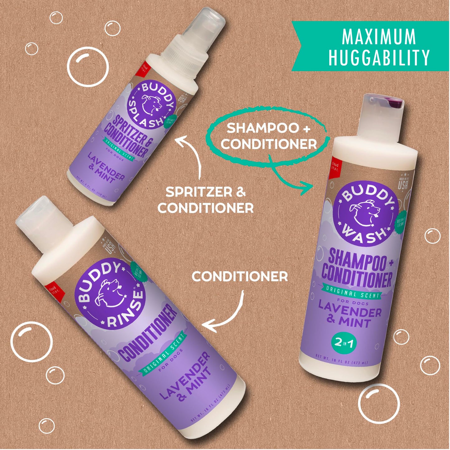 Buddy Grooming Wash 2 in 1 Dog Shampoo. Chosen for real quality, fits naturally into modern pet