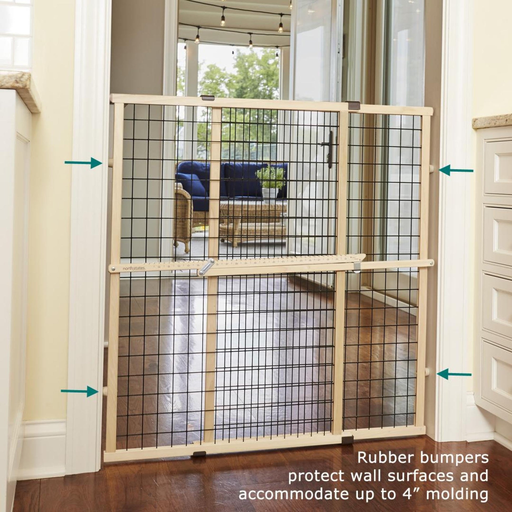 MYPET Wire Mesh Dog Gate: 29.5". Chosen for real quality, fits naturally into modern pet homes.
