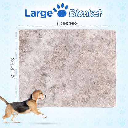 PupProtector Waterproof Throw Blanket for Dogs and Cats, Pet Blanket Cover for Couches, Sofas, Beds, Car Seats, Furniture, Calming Soft Faux Fur, Grey, Original (60" L x 50" W)