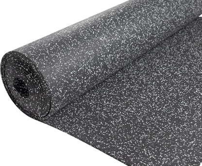 Playsafer Genaflex Rubber Gym Floor Mat, Heavy Duty Commercial Protective Gym Flooring Roll - 8mm Thick (10% Grey, 4' X 4')