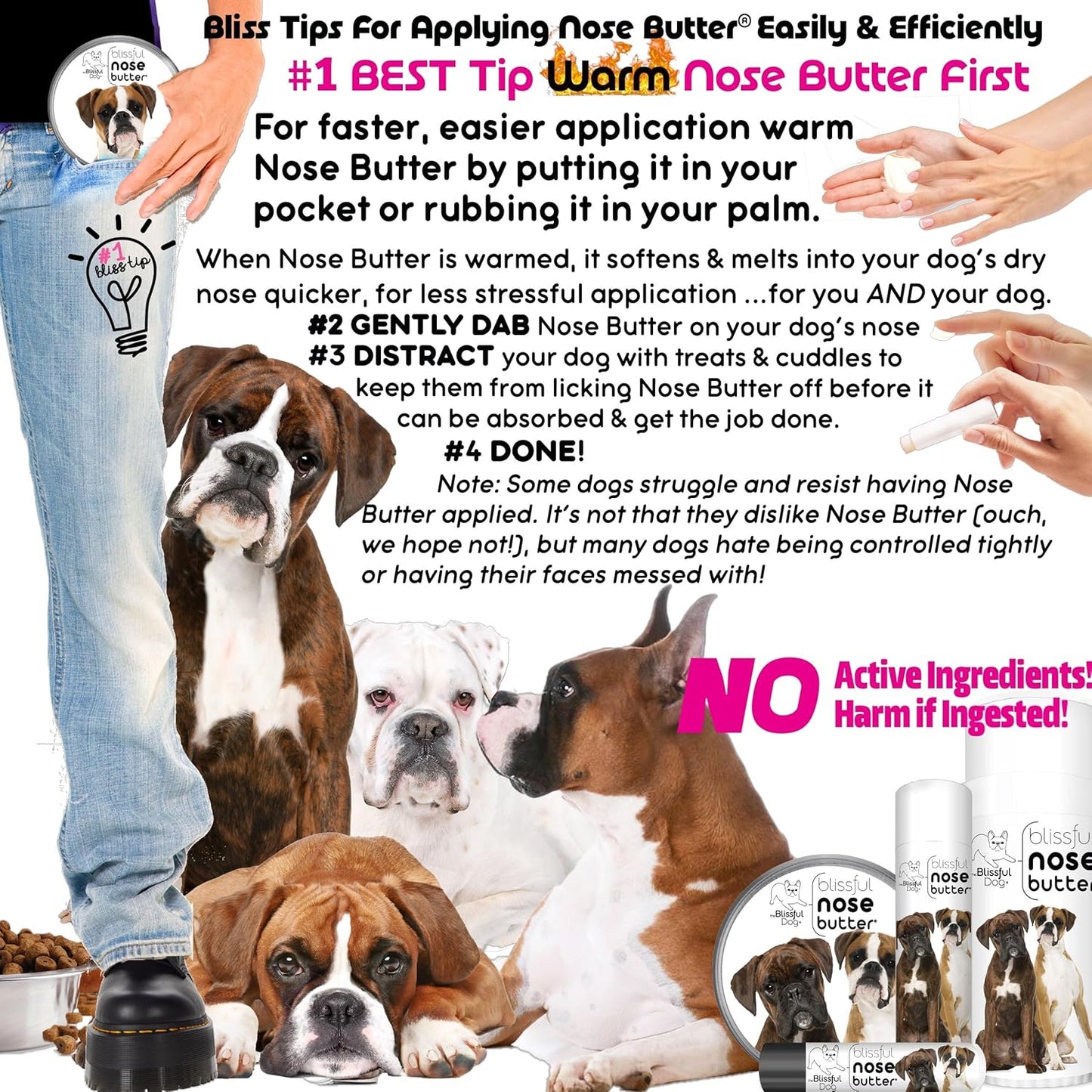 The Blissful Dog Fawn Boxer Unscented Nose Butter, 16oz