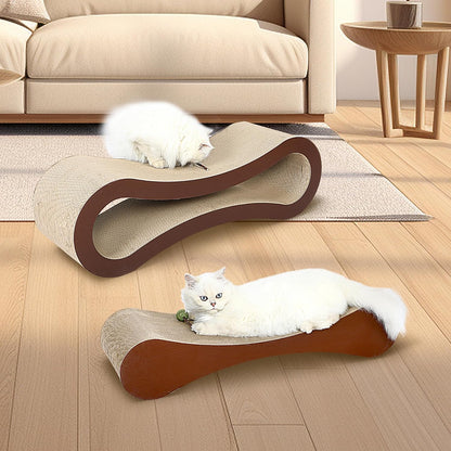 2 in 1 Cat Scratcher Cardboard, Cat Scratching Board Furniture Protector, Cat Scratching Post, Cat Beds for Indoor Cats, Infinity Shape, X-Large