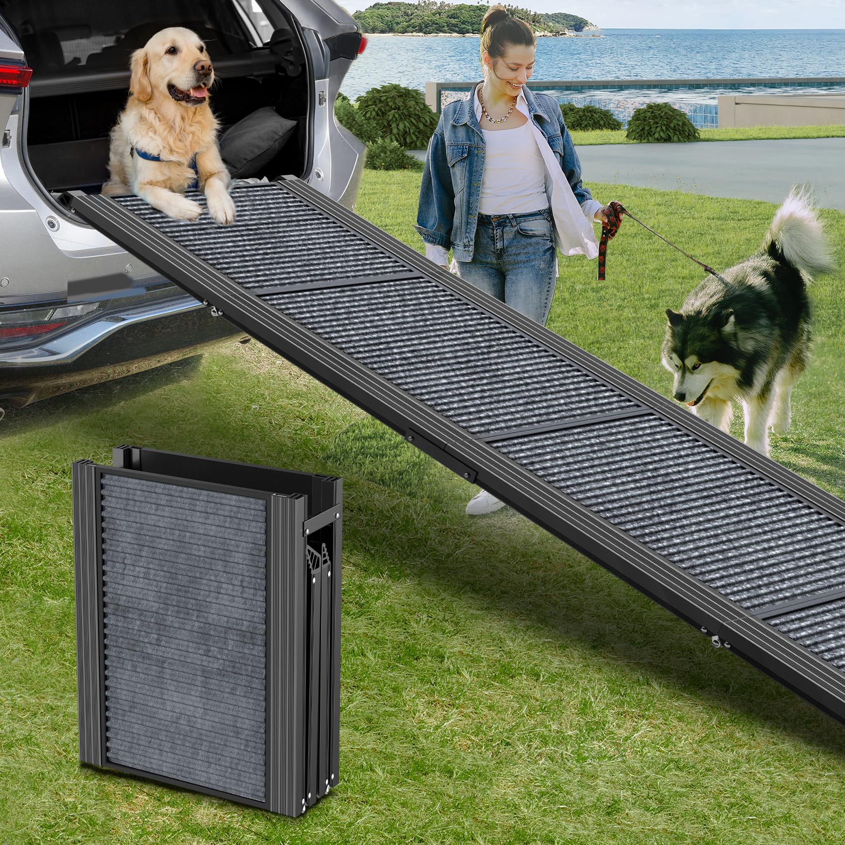 HerCcreta wigge Dog Ramp for Car 71" L × 20" W. Chosen for real quality, fits naturally into modern