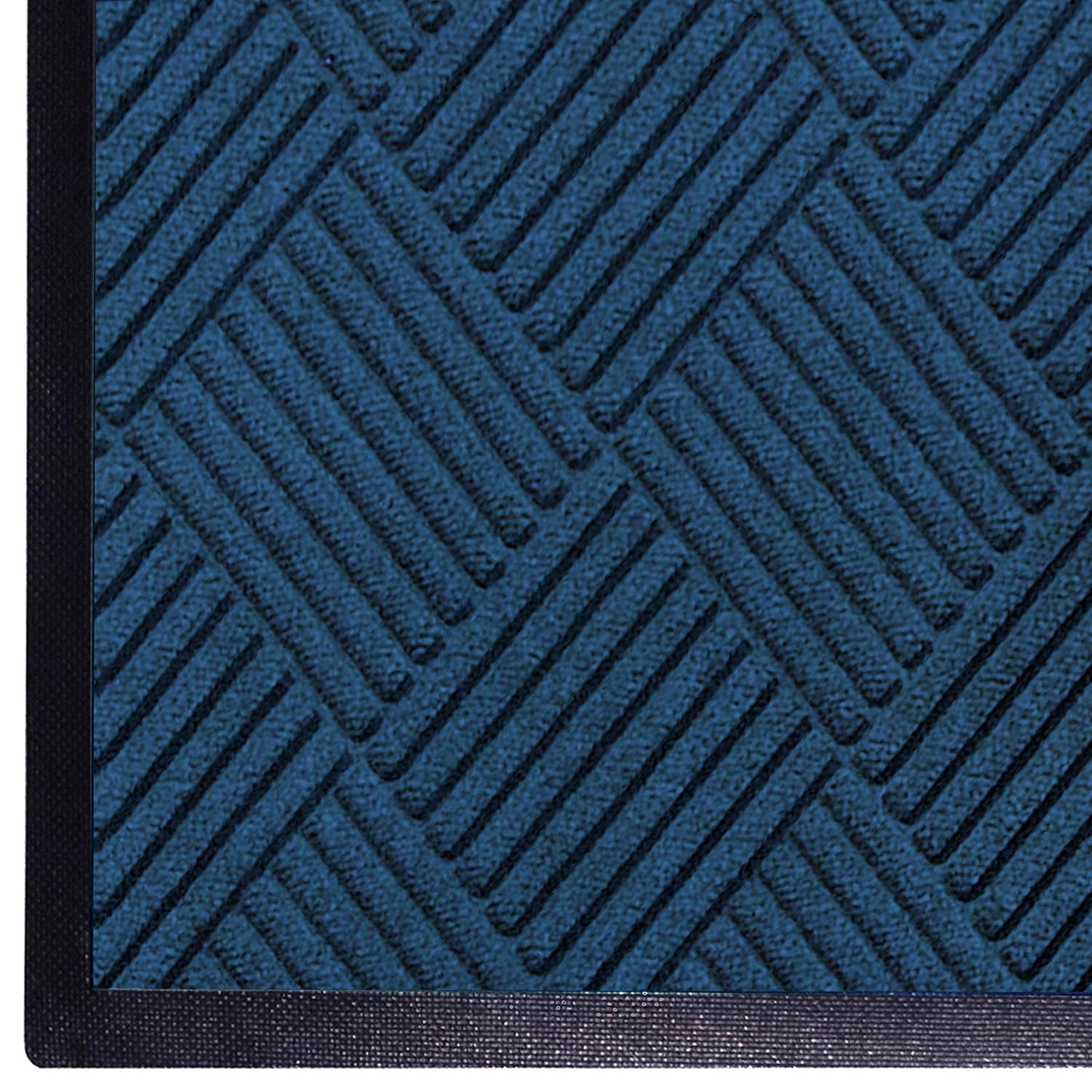 M+A Matting WaterHog Diamond | Commercial-Grade Entrance Mat with Rubber Border – Indoor/Outdoor, Quick Drying, Stain Resistant Door Mat (Navy, 6' x 6')