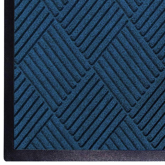 WaterHog Diamond | Commercial-Grade Entrance Mat with Rubber Border – Indoor/Outdoor, Quick Drying, Stain Resistant Door Mat (Navy, 3' x 10')