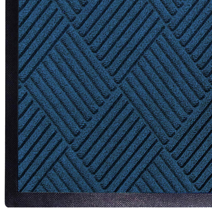 M + A Matting WaterHog Diamond | Commercial-Grade Entrance Mat with Rubber Border – Indoor/Outdoor, Quick Drying, Stain Resistant Door Mat (Navy, 12.2' Length x 4' Width)