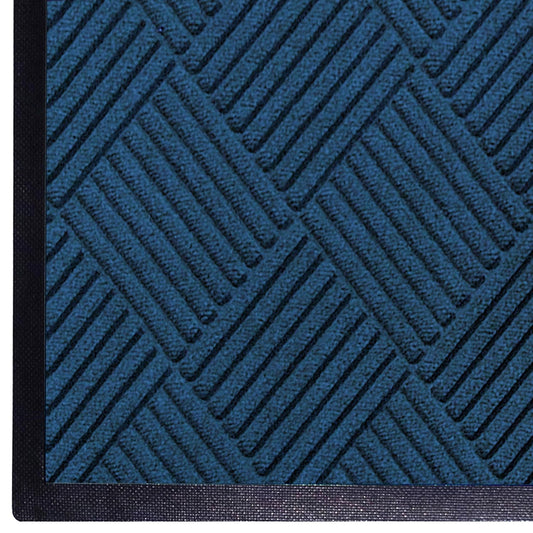 M + A Matting WaterHog Diamond | Commercial-Grade Entrance Mat with Rubber Border – Indoor/Outdoor, Quick Drying, Stain Resistant Door Mat (Navy, 12.2' Length x 4' Width)