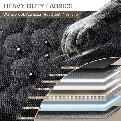 XL Truck Back Seat Extender for Dogs, Hard Bottom Dog Car Seat Cover for Back Seat, Heavy Duty Dog Hammock for Aggressive Chewers, Waterproof Pet Seat Covers for Trucks, F150, Ram1500, Large SUV