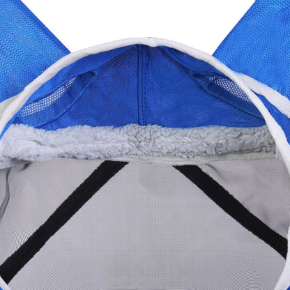 Harrison Howard Pro Luminous Horse Fly Mask Large Eye Space Standard with Ears UV Protection for Horse Signature Blue Small Pony