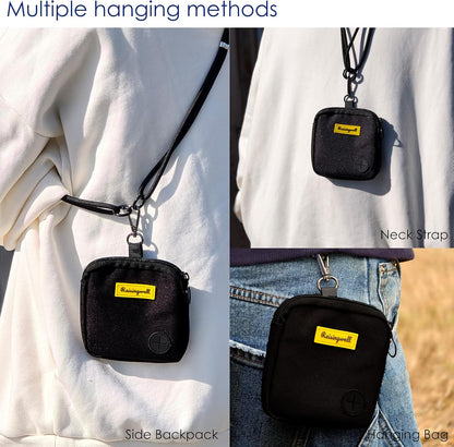 Dog Treat Pouch for Pet Walking and Training with Clicker Poop Bags Small Fanny Zipper Pack Holder for Puppy Snack Dispenser Kit for Leash and Outdoor Use (Black)