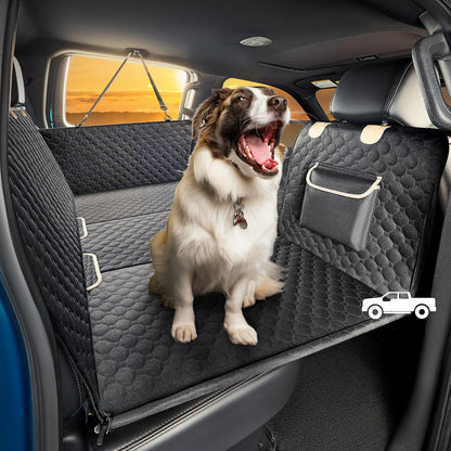SHARLOVY XL Truck Back Seat Extender for Dogs, Large Hard Bottom Dog Car Seat Cover for Back Seat, Heavy Duty Dog Car Hammock, Waterproof Pet Seat Covers for Trucks, F150, Ram1500 and Large SUV