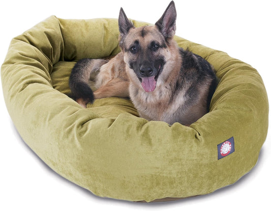 Majestic Pet Villa 52 Inch Shredded Memory Foam Dog Bed for X-Large Sized Dogs 52x35x11 Inch–Orthopedic Dog Bed with Removable Washable Cover-Washable X-Large Pet Bed with Head Support-Apple
