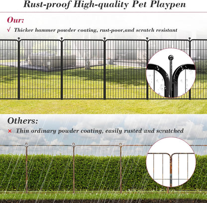 Dog Playpen 40 inch 36 Panels Indoor Outdoor Dog Pen for Large/Medium/Small Dogs Heavy Duty Metal Dog Fence Outdoor for Yard, Puppy Playpen with Door Portable Pet Fence for RV Camping Yard