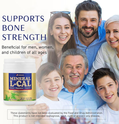 Umeken Mineral L-Cal Calcium with Vitamin D3, 2 Month Supply, Water Soluble Ball Format with Magnesium & Minerals, Fast Absorbing Calcium Magnesium D3 Supplement, 1,300 Balls, 130g, Pack of 1