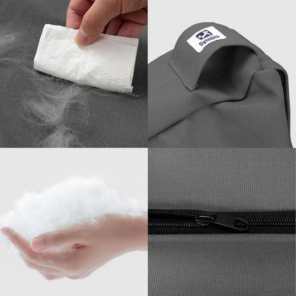 Sytopia 42-Inch Canvas Outdoor Dog Bed, Washable & Waterproof with Chew-Resistant Removable Cover, Ideal for Extra Large Dogs for Indoor, Outdoor, Crate, or Patio Use (Dark Grey)