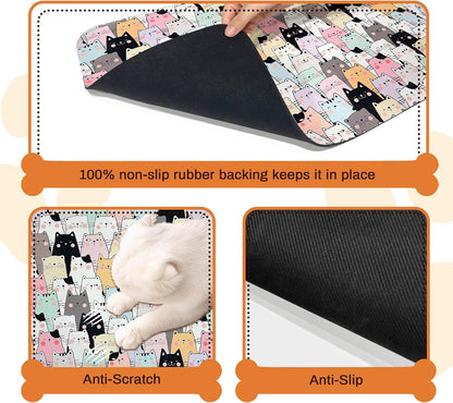 Pet Feeding Mat for Floors Waterproof Dog Mat for Food and Water Absorbent Quick Dry Non Slip mat for Cat Bowls