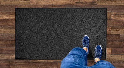 M+A Matting WaterHog Diamond | Commercial-Grade Entrance Mat with Rubber Border – Indoor/Outdoor, Quick Drying, Stain Resistant Door Mat (Charcoal, 4' x 6')