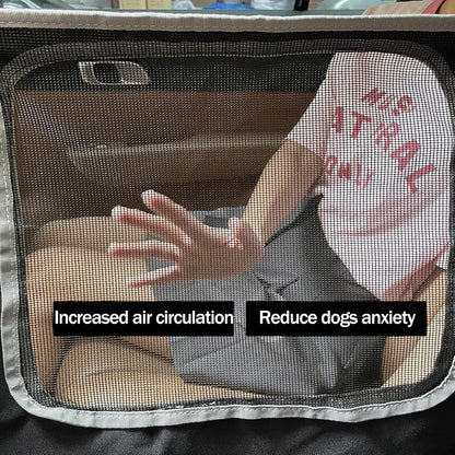 njnj Dog Car Seat Cover for Back Seat - Waterproof Dog Half Hammock for Cars with Mesh Window,Scratchproof Pet Backseat Protector,Perdurable,Non-Slip Booster Seat for Small,Medium and Large Dogs