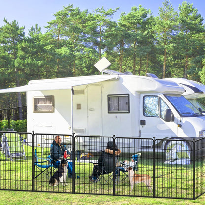 Dog Playpen 40 inch 32 Panels Indoor Outdoor Dog Pen for Large/Medium/Small Dogs Heavy Duty Metal Dog Fence Outdoor for Yard, Puppy Playpen with Door Portable Pet Fence for RV Camping Yard