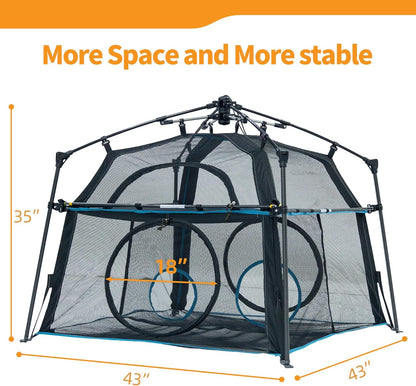 Cat Enclosure and Cat Tower Tent with Two Styles of canopiesfor Indoor and Outdoor,X-Large Outdoor Catio, Cat Tent,Portable and Foldable,Two Doors Design can Assemble More Shapes (Patented)
