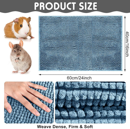 Amylove 4 Pcs Guinea Pig Cage Liner Guinea Pig Bedding Washable Fleece Pee Pads Reusable Small Animals Training Mat Small Animal Sleeping Bed for Bunny Hamster(Mixed Colors,16 x 24 Inch)