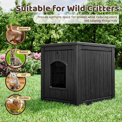 Outdoor & Indoor Dog House for Weatherproof and Stylish Furniture, Insulated Dog House Outdoor, Multi - Use for Small and Medium Dogs (Black, 22.8" L × 17.7" W × 21.7" H)