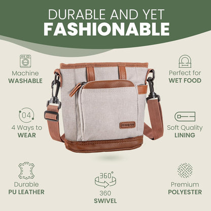 BEAU&FUR Dog Treat Pouch with Clicker for Training - Hands-Free Dog Treat Bag with Magnetic Closure, Built-in Poop Bag Holder Pocket