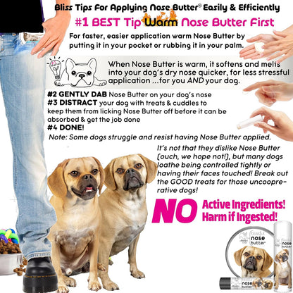 The Blissful Dog Puggle Nose Butter for Dry, Cracked Skin, Lick-Safe Dog Nose Balm with Moisturizing Shea Butter, Almond, Olive, and Essential Oils, Pet Supplies, Uncented, 1 oz.