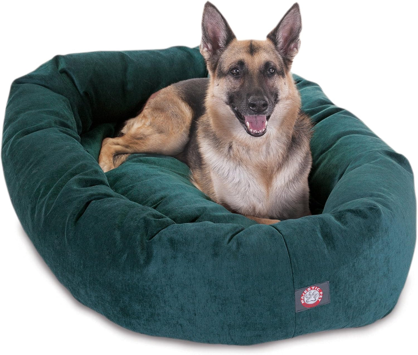Majestic Pet 52 Inch Micro Velvet Calming Dog Bed Washable 52x35x11 (inch) – Cozy Soft Round Donut Dog Bed with Spine for Head Support -Pet Bed X- Large – Marine (2025)