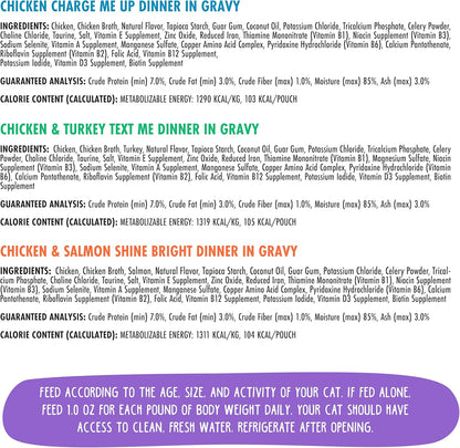 Weruva B.F.F. OMG - Best Feline Friend Oh My Gravy!, Yippy Ki Yay Yellows! Variety Pack, 2.8oz Pouch (Pack of 12)