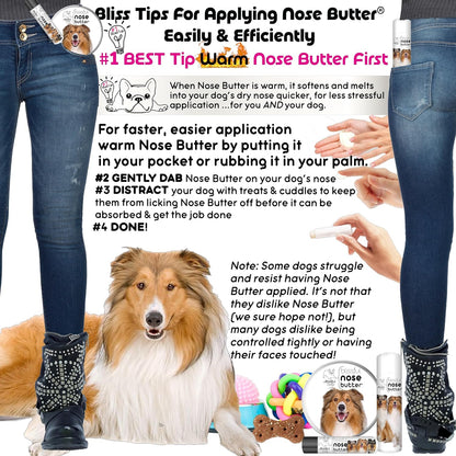 The Blissful Dog Collie Nose Butter for Dry, Cracked Skin, Lick-Safe Dog Nose Balm with Moisturizing Shea Butter, Almond, Olive, and Essential Oils, Pet Supplies, Uncented, 0.15 oz.