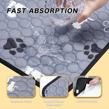 Washable Pee Pads for Dogs, 4 Pack Reusable Puppy Pads, Waterproof Pet Pee Pads for Dog Potty Training, Extra Large Dog Pee Pads for Crate, Playpen, and Whelping, Durable and Absorbent, Grey 18"x24"