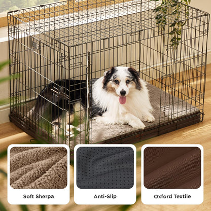 Bedsure XL Dog Bed for Crate - Large Orthopedic Flat Pet Beds with Removable Washable Cover, Egg Crate Foam Crate Mat, Suitable for Pet Up to 90 lbs