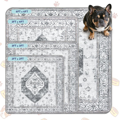 Lahome Super Absorbent Washable Pee Pads for Dogs - Secure Floor Protection - Non-Slip, Leakproof Reusable Pads for Training, Crates & Playpens (2 Pack, 36"x36", Gray)