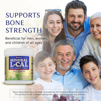 Mineral L-Cal Calcium with Vitamin D3, 3 Year Supply, Water Soluble Ball Format with Magnesium & Minerals, Fast Absorbing Calcium Magnesium D3 Supplement, 3,600 Balls per Bottle, 360g Each, Pack of 6