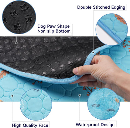 Sunheir Washable Pee Pads for Dogs 72"x72", Extra Large Reusable Puppy Pads Pet Training Pads for Dog Playpen, Waterproof Pee Pads for Puppy Playpen, Whelping Pad, Dog Playpen Indoor - Sky Blue
