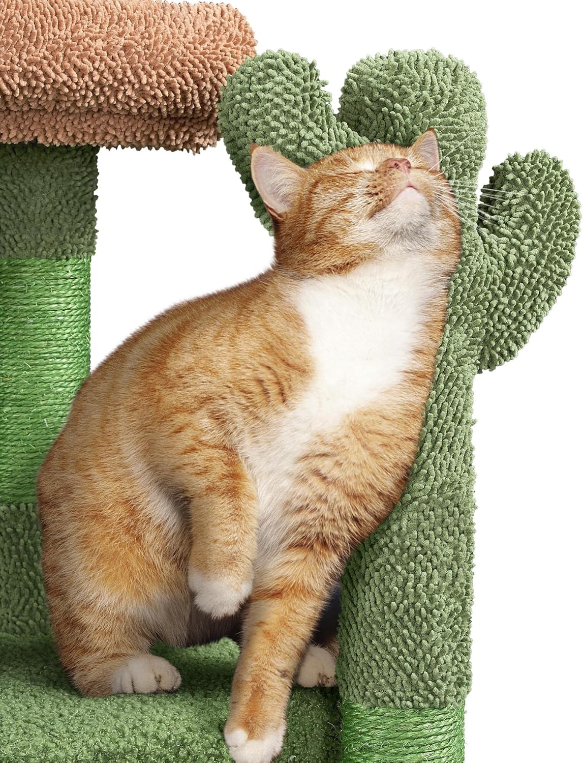 Yaheetech Cactus Cat Tree, 42in Cat Tower for Indoor Cats, Multi Level Kitten Condo Scratching Post, Cat Activity Center Pet Furniture w/Ball, Plush Perch, Platform, Basket