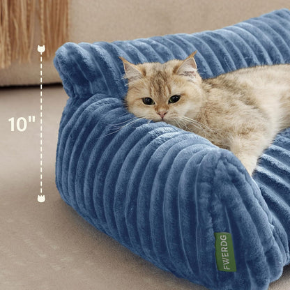 Cute Couch Bed for Pets, Supportive Cat Sofa for Indoor Cats, Small Dog Sofa Bed for Small Dogs, Blue, 24 inches