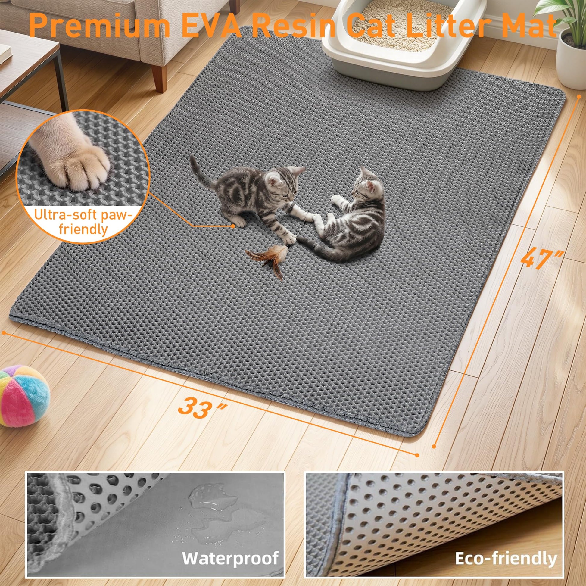 Anywish Cat Litter Mat 47"x33" Urine. Chosen for real quality, fits naturally into modern pet homes.