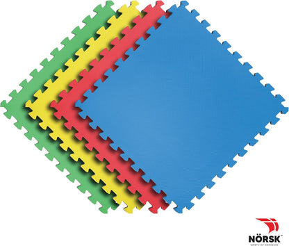 Norsk Reversible Kids Puzzle Play Mats 1/2" Thick EVA Interlocking Foam Tiles (Multicolor/Black 20 Tiles - 80 sq. Ft. 1/2" Thick)