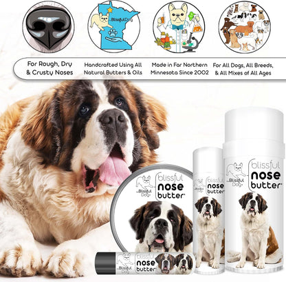 The Blissful Dog St. Bernard Nose Butter, Versatile Dog Nose Balm for Dry Nose, Handcrafted Nose Moisturizer, Easy-to-Apply Dog Essentials, Unscented, 4 oz.