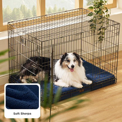 Bedsure XL Dog Bed for Crate - Large Orthopedic Flat Pet Beds with Removable Washable Cover, Egg Crate Foam Crate Mat, Suitable for Pet Up to 90 lbs