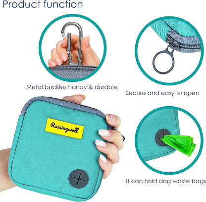 Dog Treat Pouch for Pet Walking and Training with Clicker Poop Bags Small Fanny Zipper Pack Holder for Puppy Snack Dispenser Kit for Leash and Outdoor Use （Green）