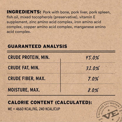 Vital Essentials Freeze-Dried Raw Pork Meal or Mixer Cat Food Crunchy Nibs, 8 oz