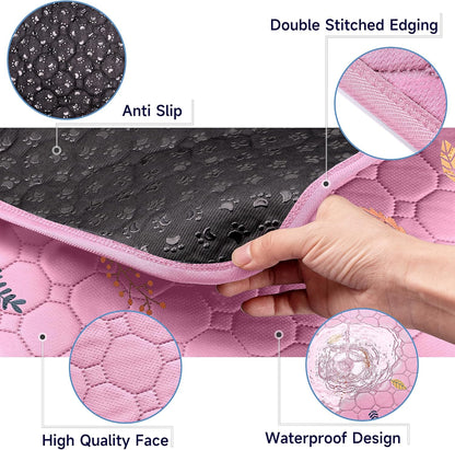 Sunheir Washable Pee Pads for Dogs Extra Large 48" x 60" 2-Pack, Reusable Puppy Pads Pet Training Pads for Dog Playpen Indoor, Waterproof Dog Pee Pads for Puppy Playpen, Whelping Pad - Pink