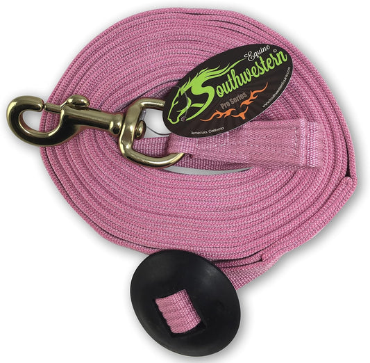 Southwestern Equine Lunge Line for Horses Cotton Horse Lunge Line with Bolt Snap & Rubber Stop