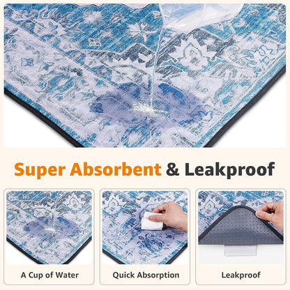 LOOBANI Washable Pee Pads for Dogs, 2 Pack Super Absorbent Reusable Puppy Pads Leakproof Dog Traning Pads, Waterproof Non-Slip Whelping Pad for Floor, Playpen, Crate, Couch-72 x72 (Blue)