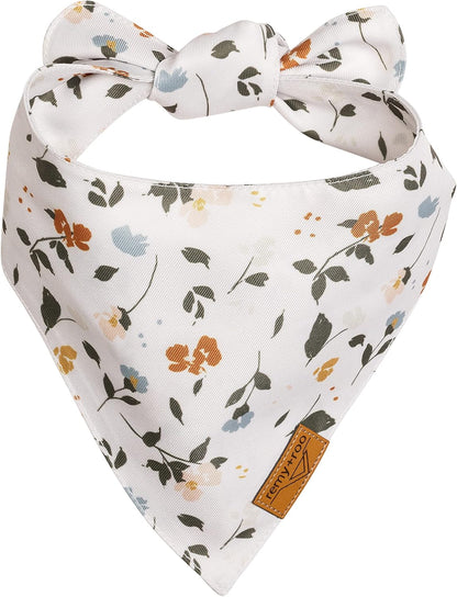 Remy+Roo Large Spring Dog Bandanas - 4 Pack Emily Set | Premium Durable Adjustable Polyester Fabric Dog Scarfs | Patented Shape Girl Dog Bandana, Trendy Patterns, Floral Dog Bandana