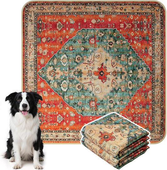 HAOCOO Washable Pee Pads for Dogs, Super Absorbent Reusable Puppy Training Pads, (2 Pack) 2Ft x 2Ft Red Waterproof Leak-Proof and Non-Slip Whelping Pads Potty Pads for Pet Housebreaking